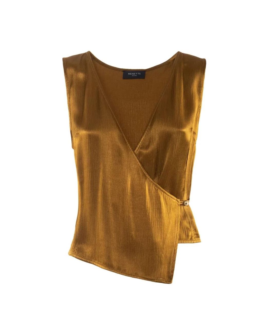 Nenette Brown Sleeveless Tops