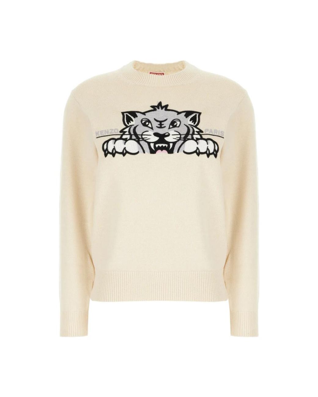 KENZO White Round-Neck Knitwear