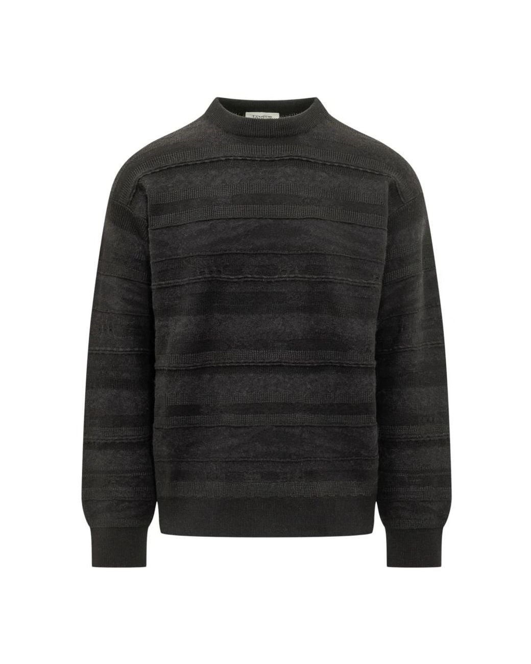 Laneus Black Round-Neck Knitwear for men