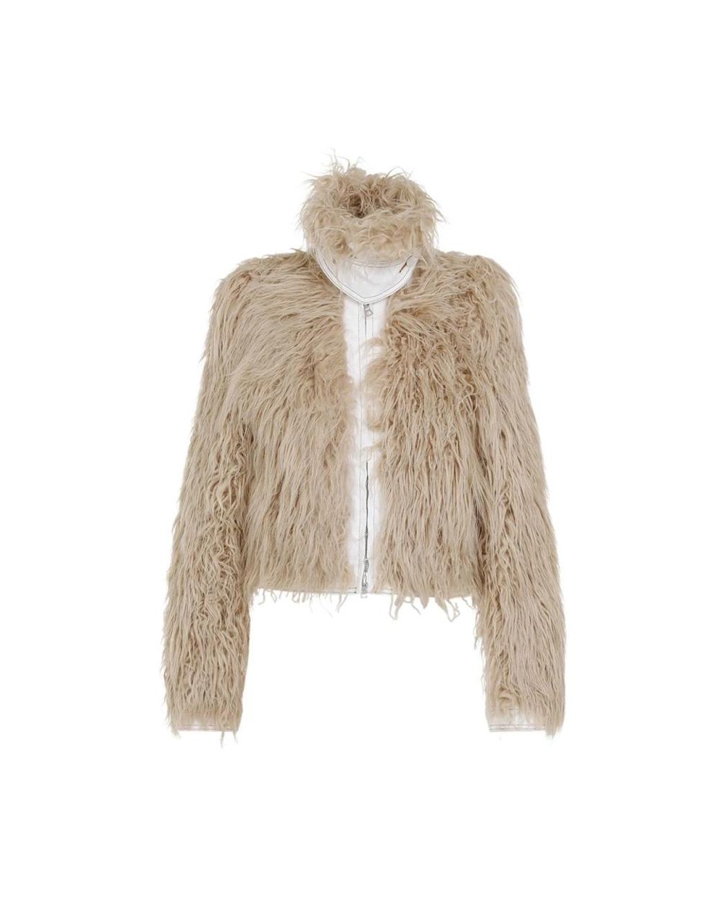 Dries Van Noten Natural Faux Fur & Shearling Jackets