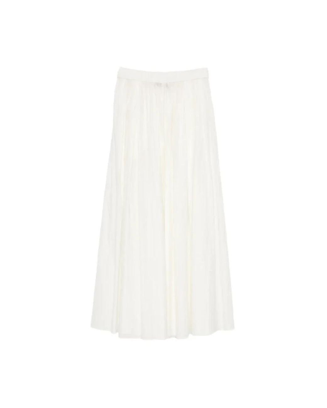 Tela White Midi Skirts