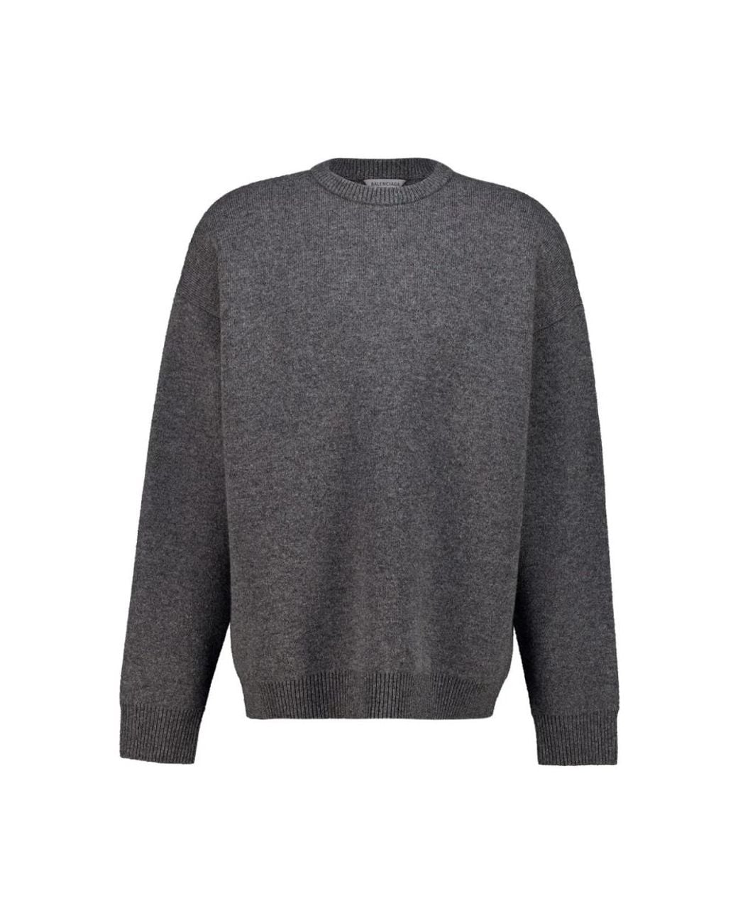 Balenciaga Gray Round-Neck Knitwear for men