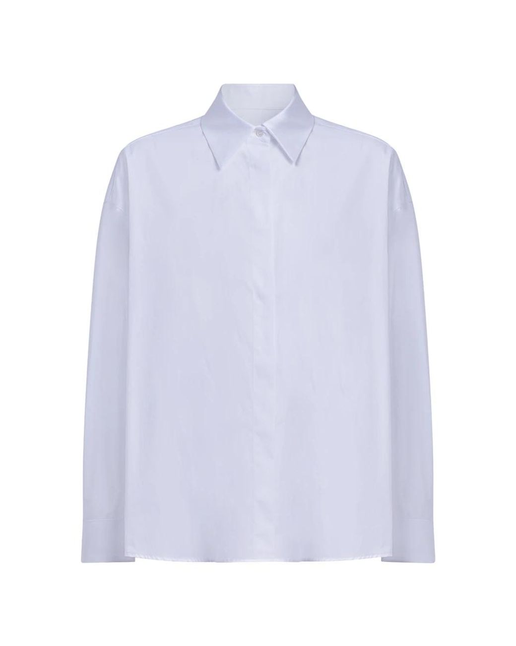 Dondup Overhemden ,Wit ,Katoen Cotton Silk Shirt in het White