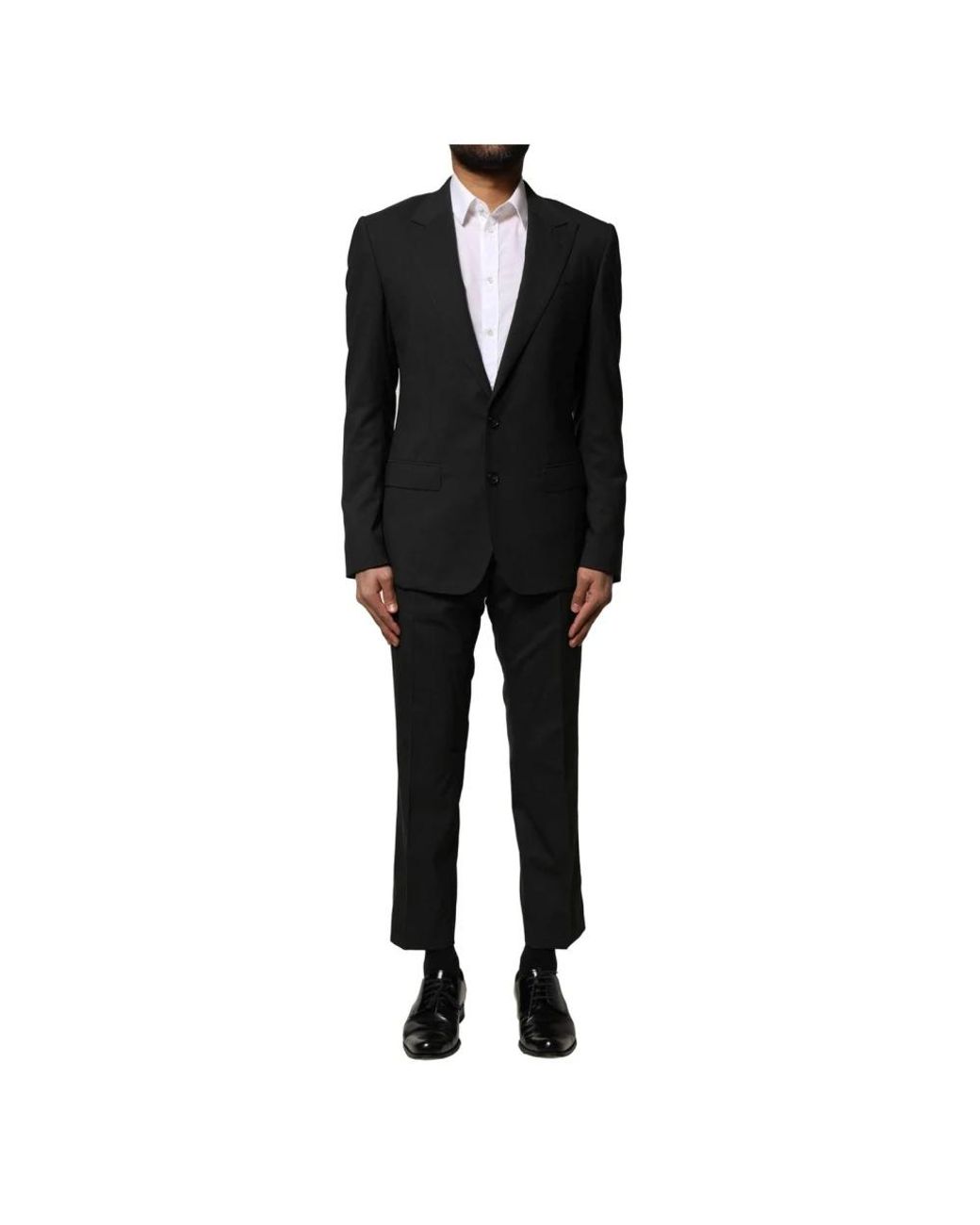 Dolce & Gabbana Kostuums ,Zwart ,Wol Zwart Wol 2-Delig Pak in het Black voor heren