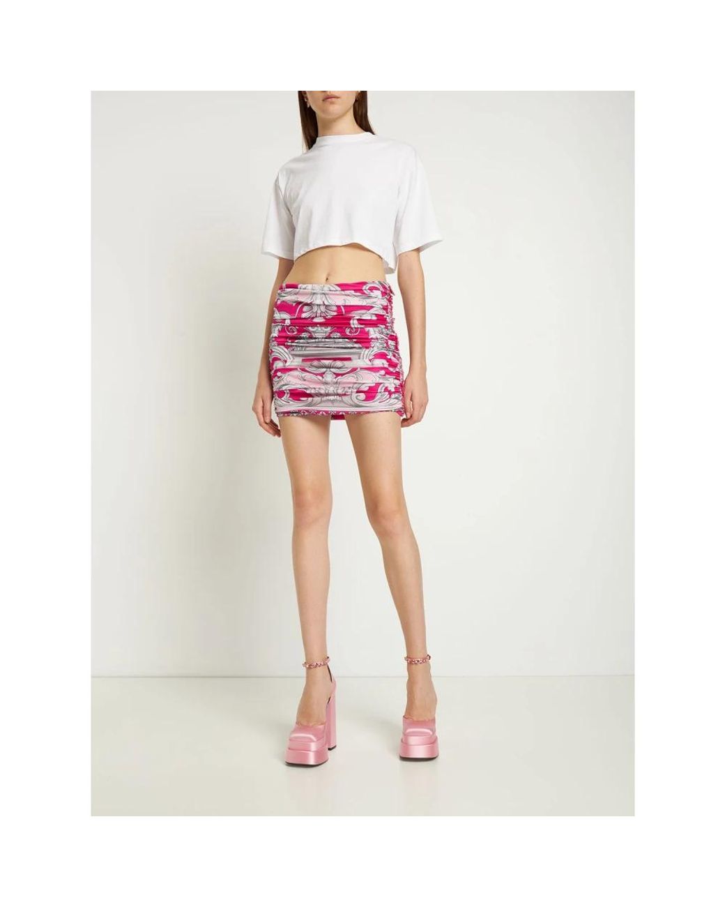 Short Skirts Versace de color Pink