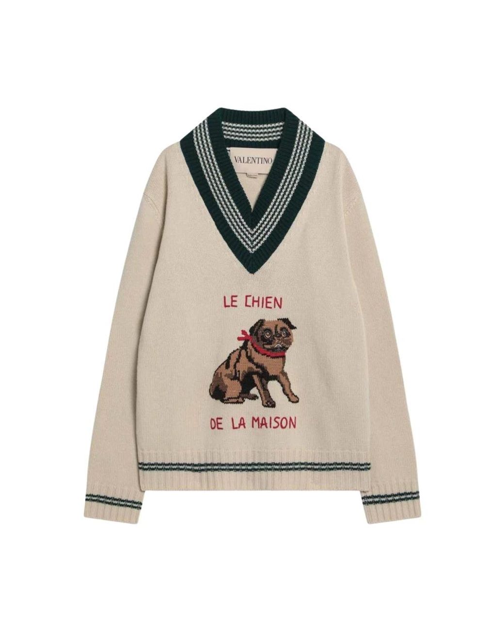 Valentino Garavani Natural V-Neck Knitwear for men