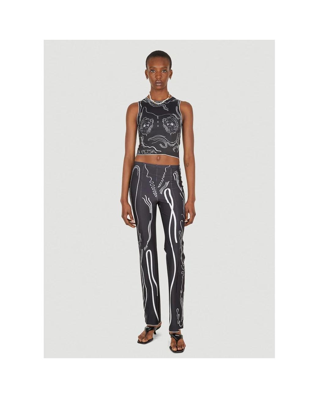 DI PETSA Black Straight Trousers