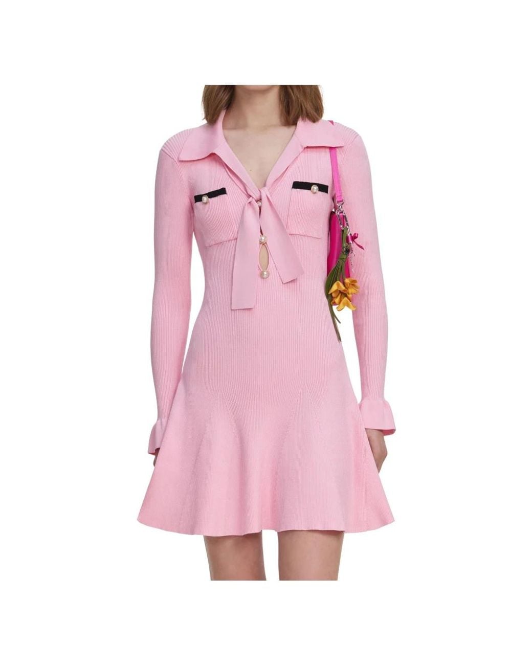 Short Dresses Self-Portrait de color Pink