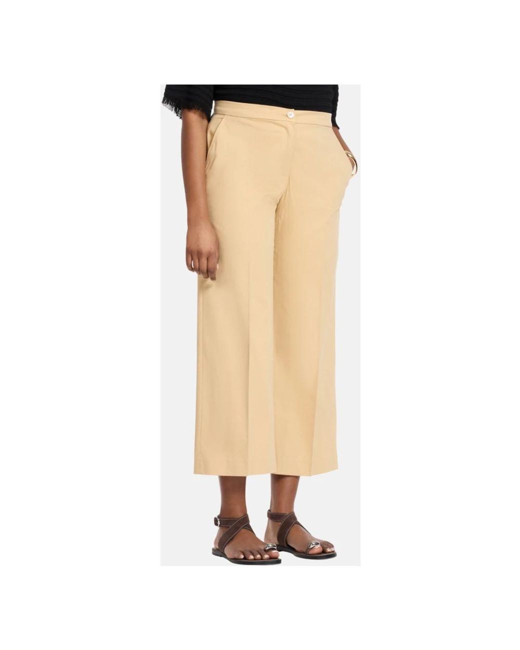 Elena Miro Natural Cropped Trousers