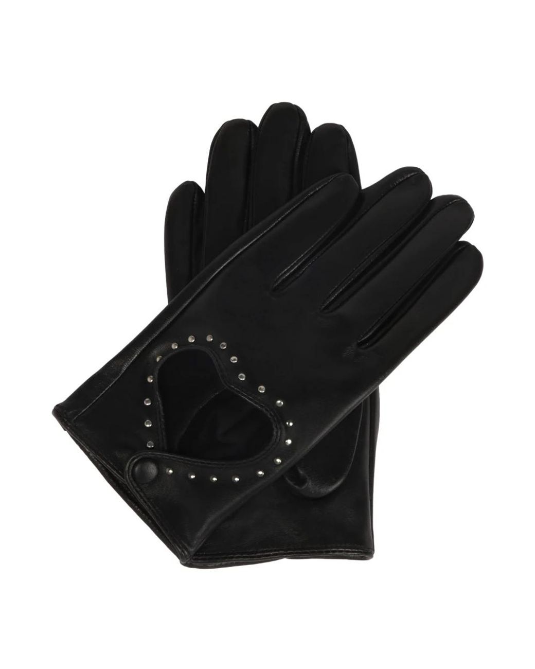 Kazar Accessoires ,Zwart ,Leer Zwarte Touchscreen Handschoenen Met Hartuitsparing in het Black
