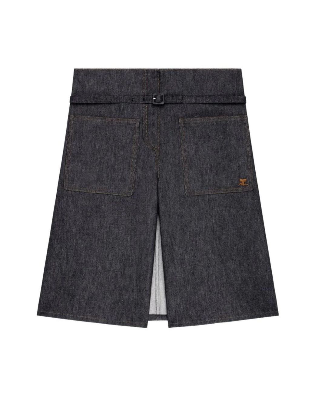 Courreges Black Denim Shorts
