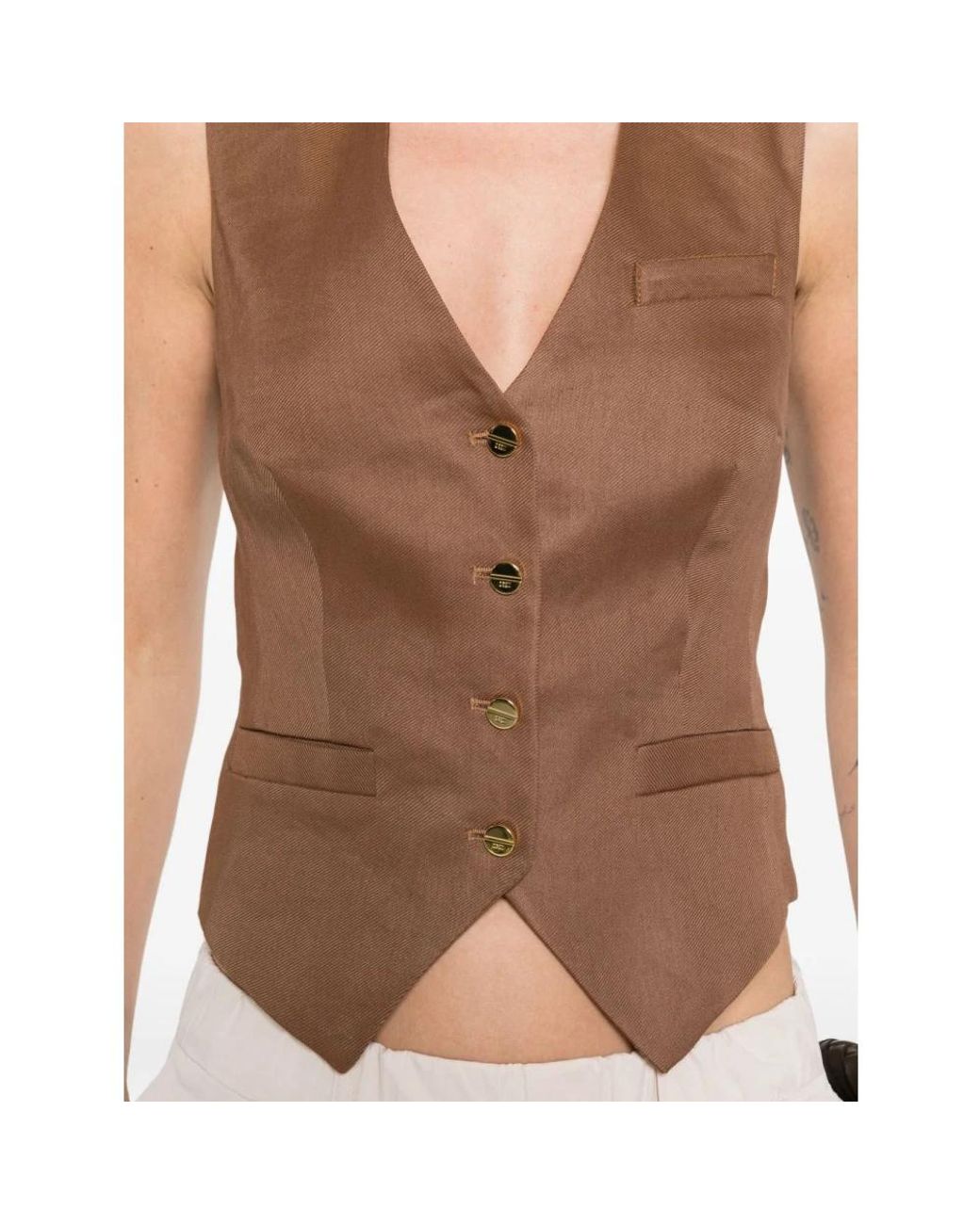 Elisabetta Franchi Brown Vests