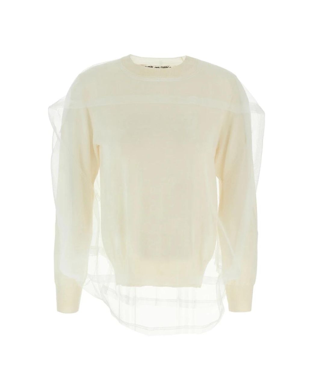 Comme des Garçons White Round-Neck Knitwear