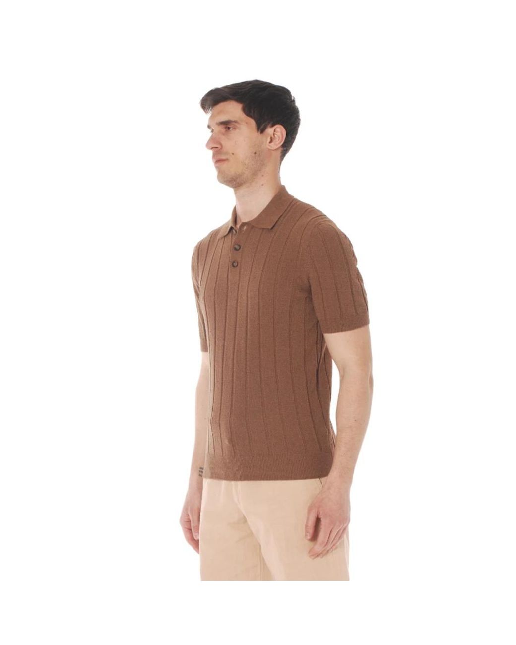 Gran Sasso Brown Polo Shirts for men