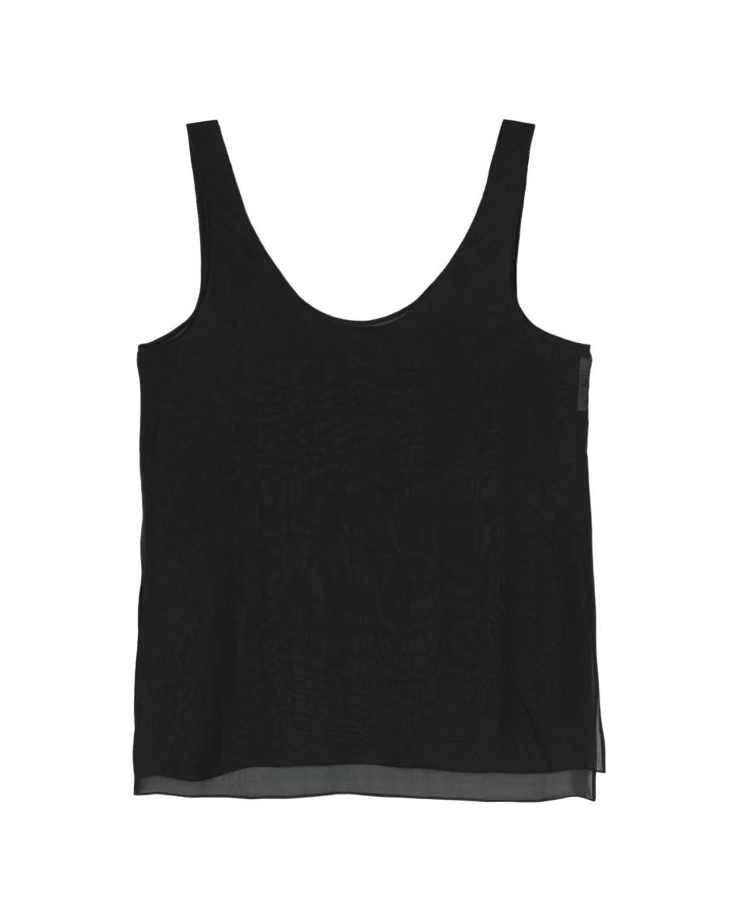 Gauchère Black Halbtransparente Seidenbluse