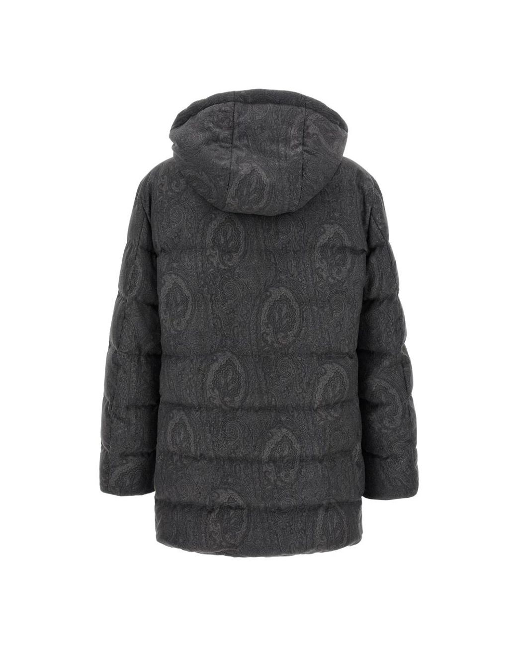 Etro Woll-Daunenjacke Mit Kapuze Und Arnica-Motiv in Gray für Herren