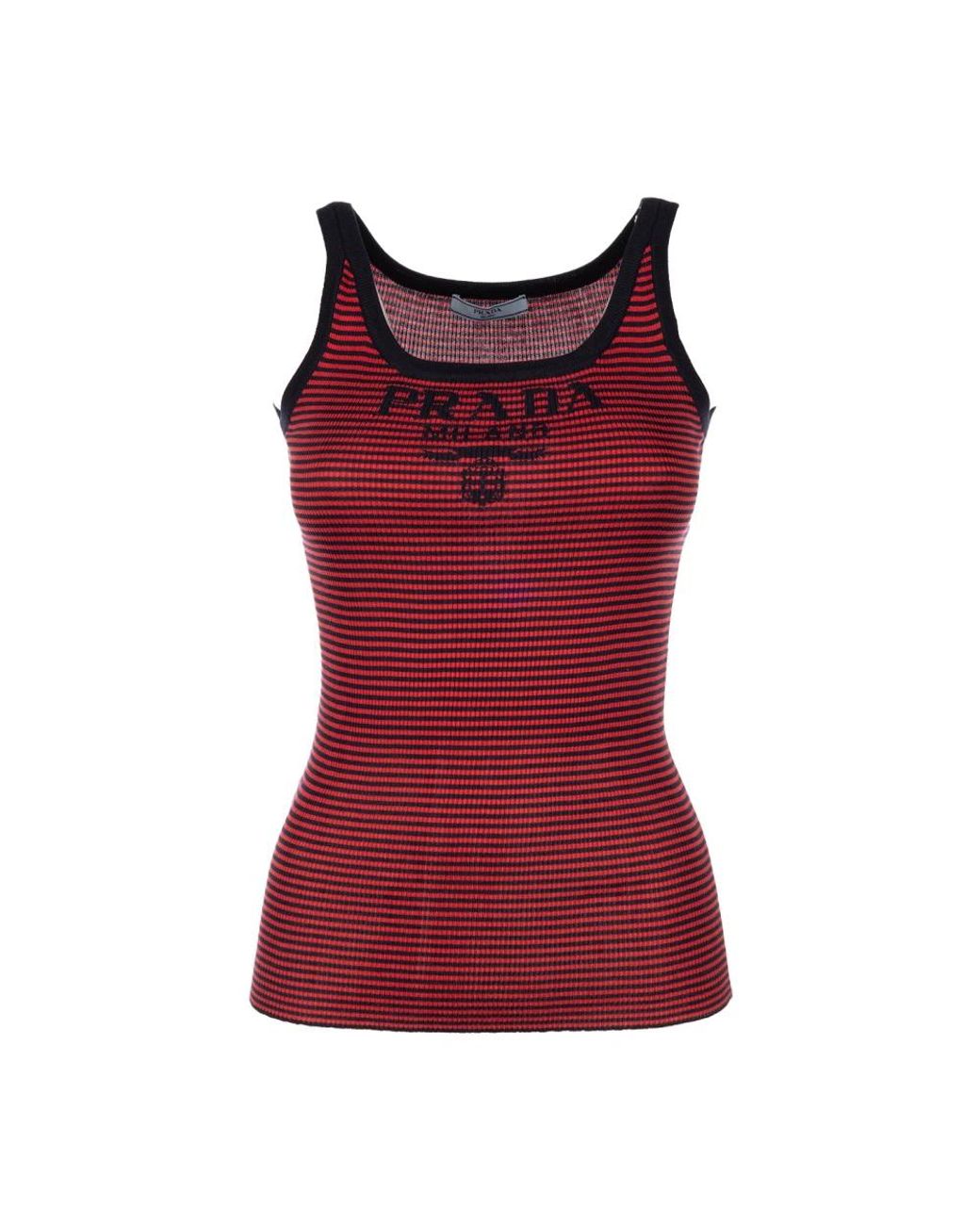Prada Red Sleeveless Tops