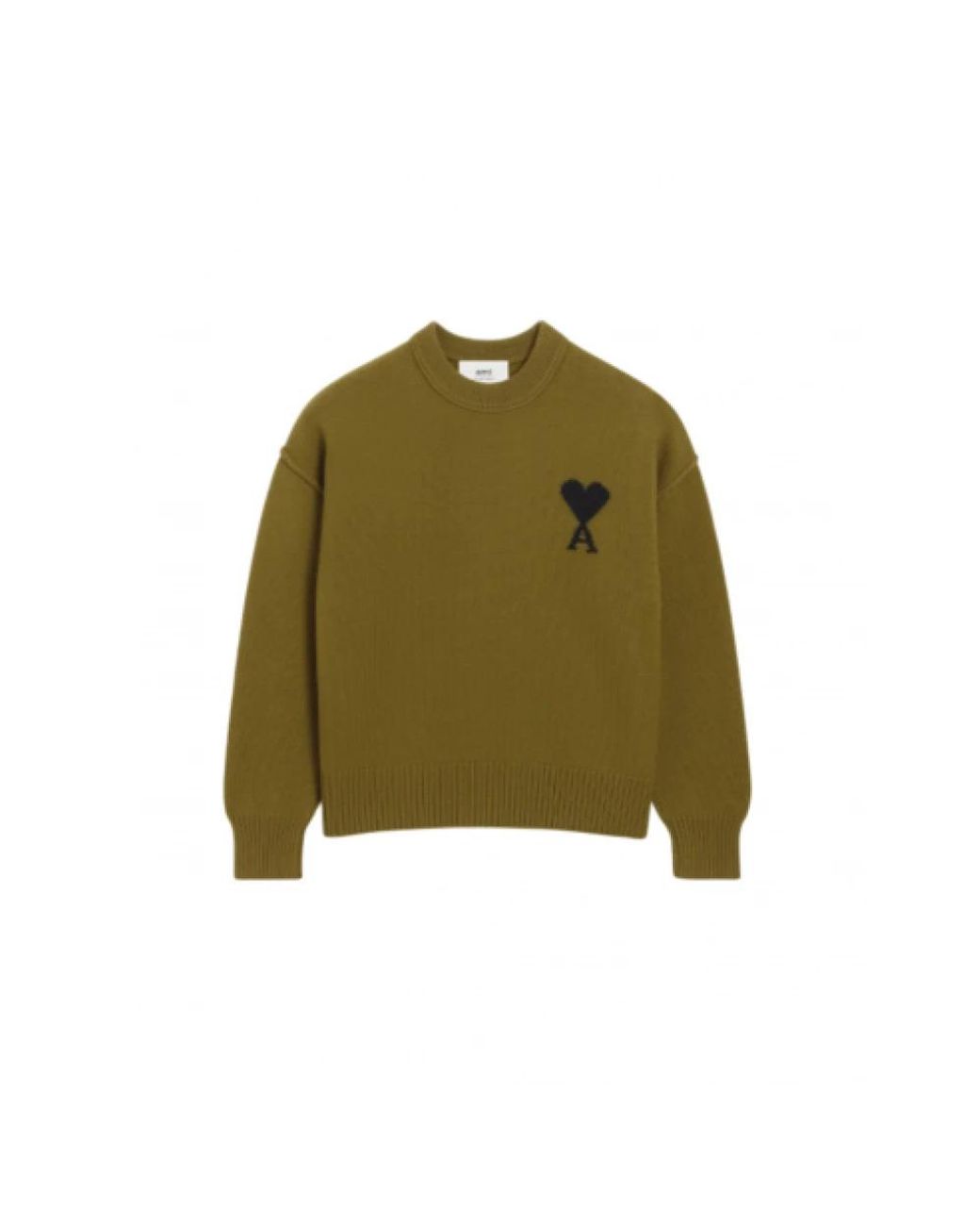 AMI Green Round-Neck Knitwear