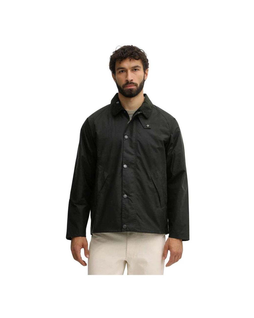 Barbour Tracker Waxed Jacket in het Black voor heren