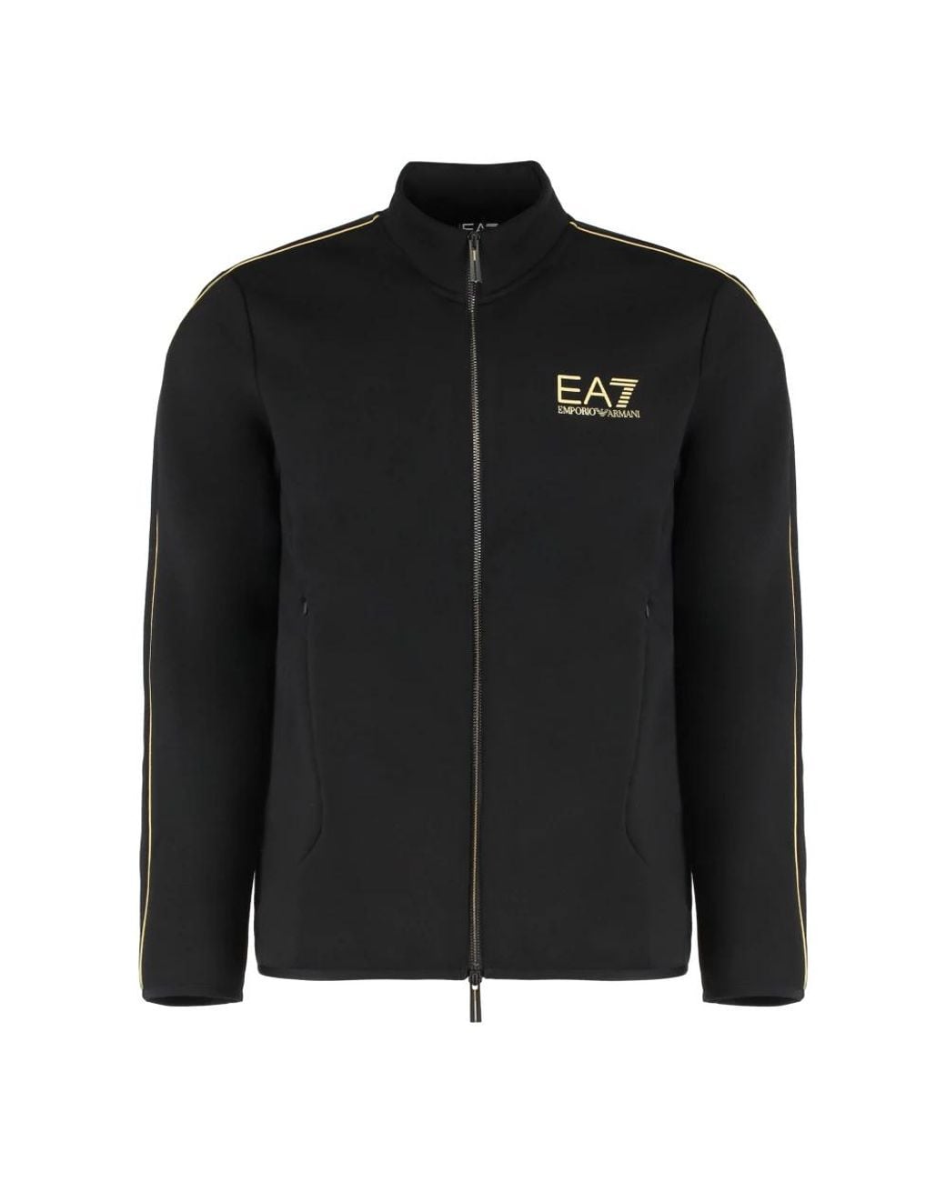 EA7 Black Zip-Throughs for men