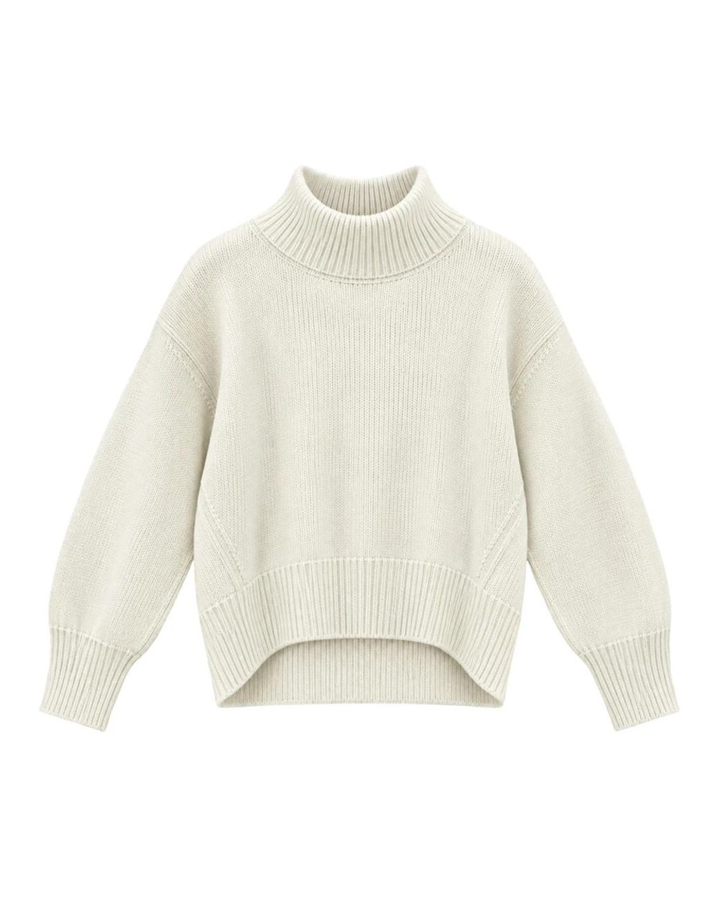 MEIMEIJ Ribbed Turtleneck Sweater in het White