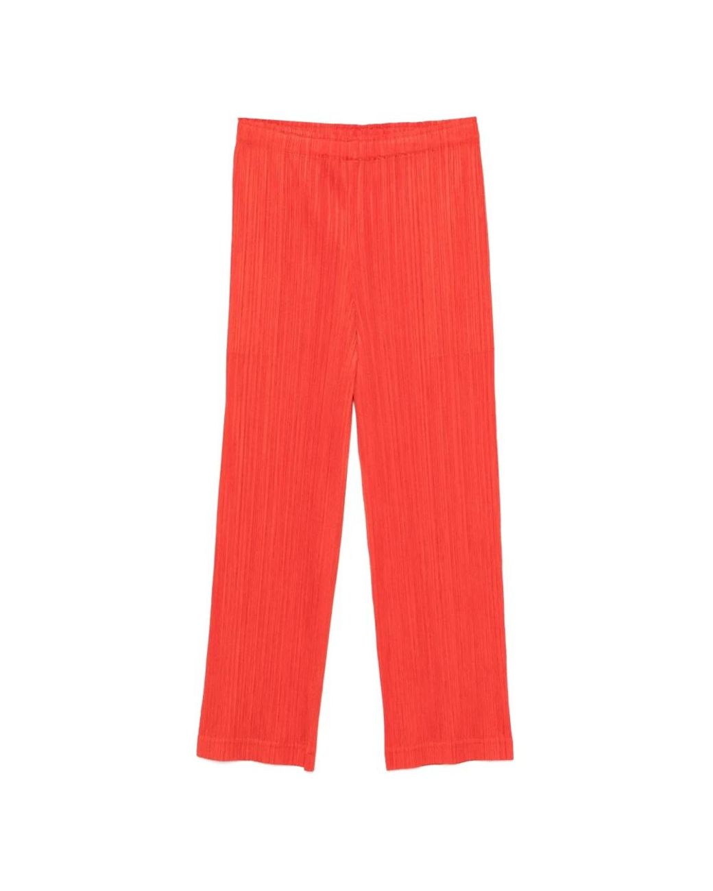 Issey Miyake Broeken ,Rood ,Polyester Geplooide Cropped Broek in het Red