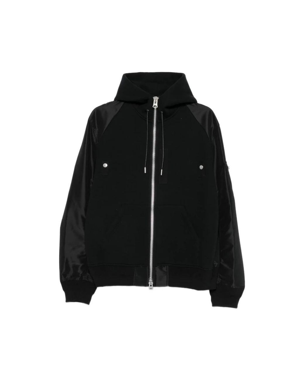 Sacai Black Zip-Throughs for men