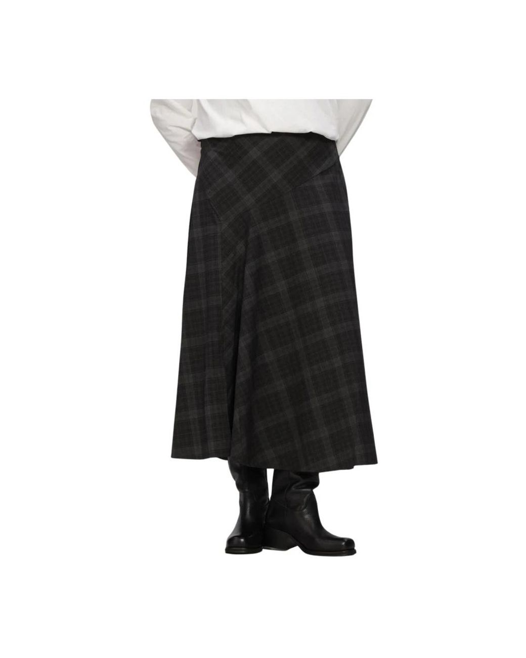 Object Rokken ,Grijs ,Polyester Diena Lange Rok in het Black