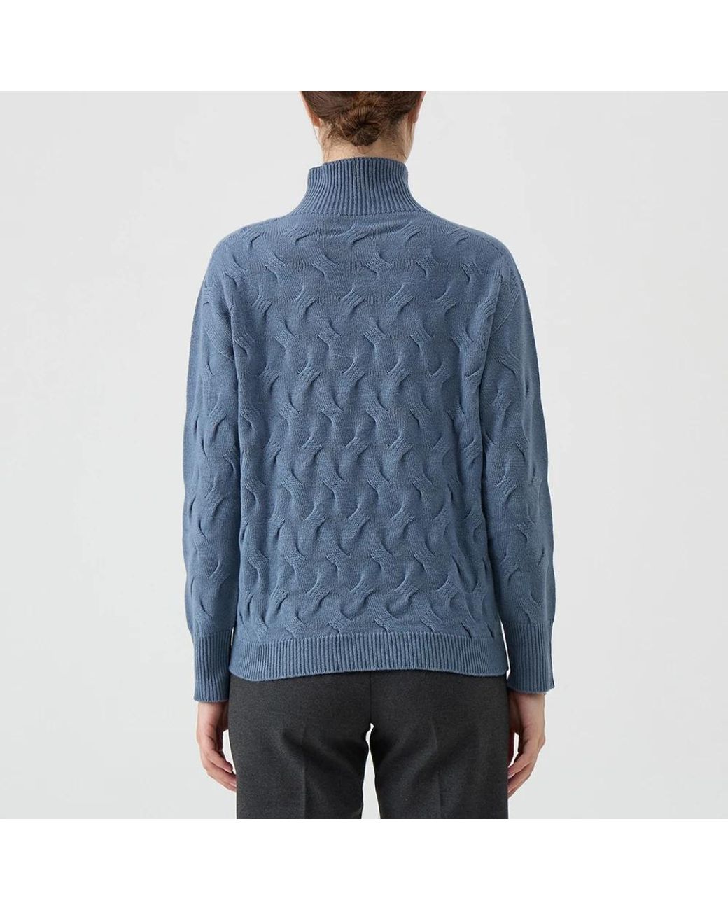 Le Tricot Perugia Blue Turtlenecks