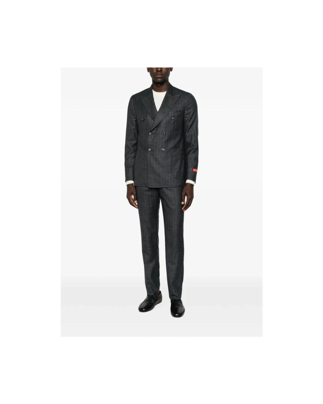 Double-Breasted Coats Isaia pour homme en coloris Black