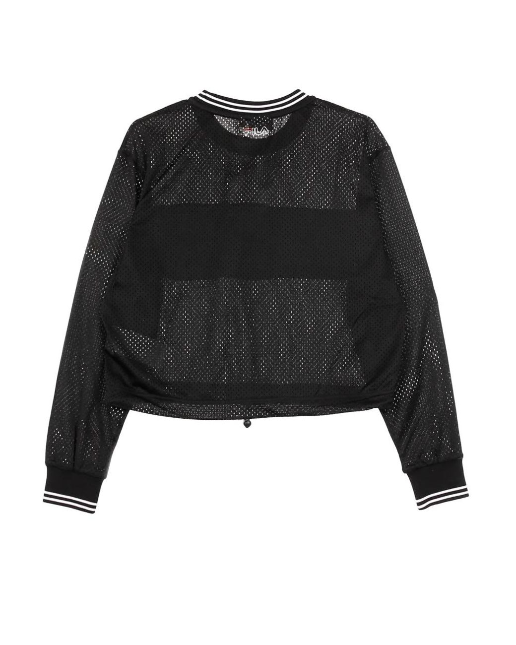 Fila Tops ,Zwart ,Polyester Sportieve Mesh Crop Top Zwart in het Black