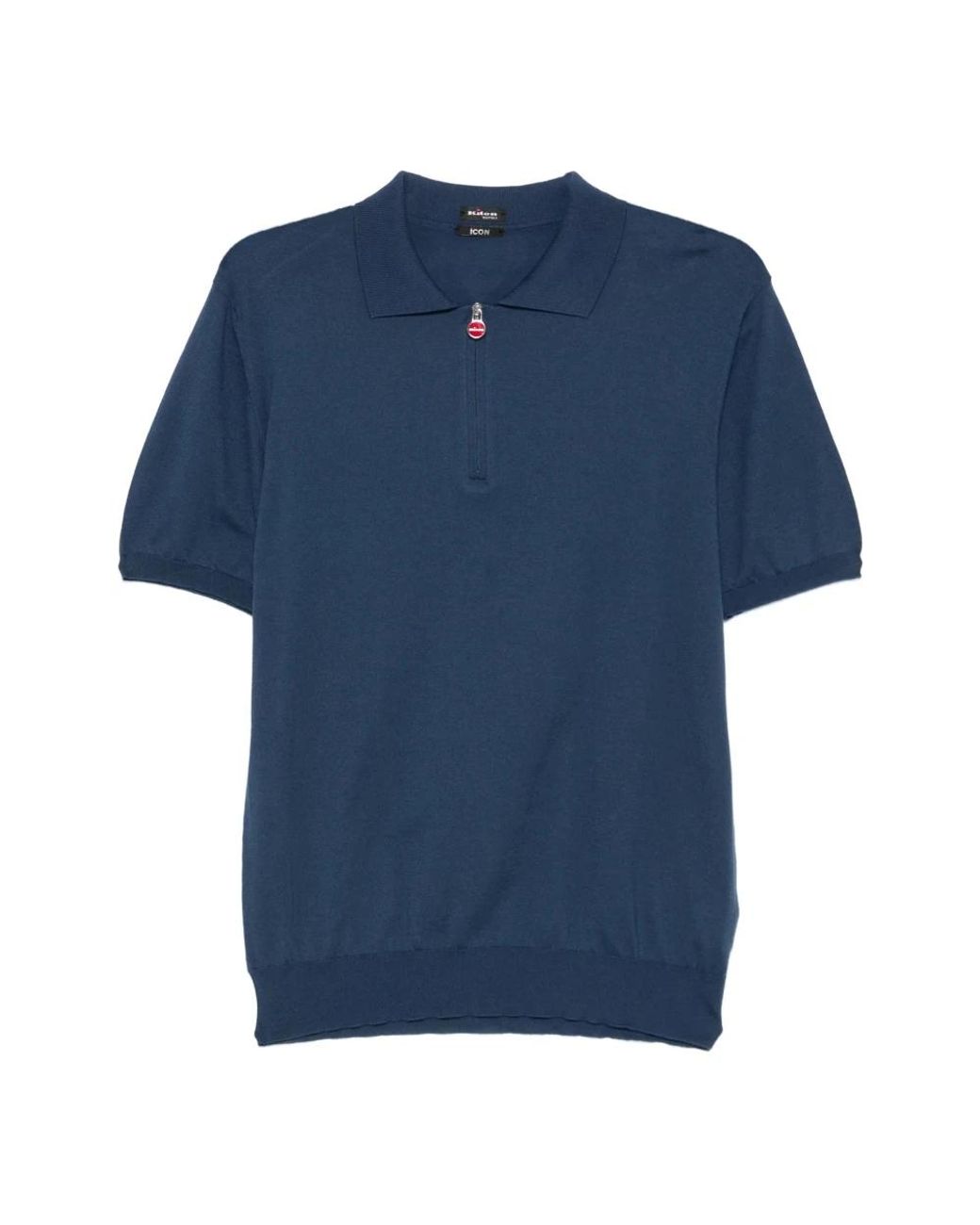 Kiton Feingeripptes Polohemd in Blue für Herren