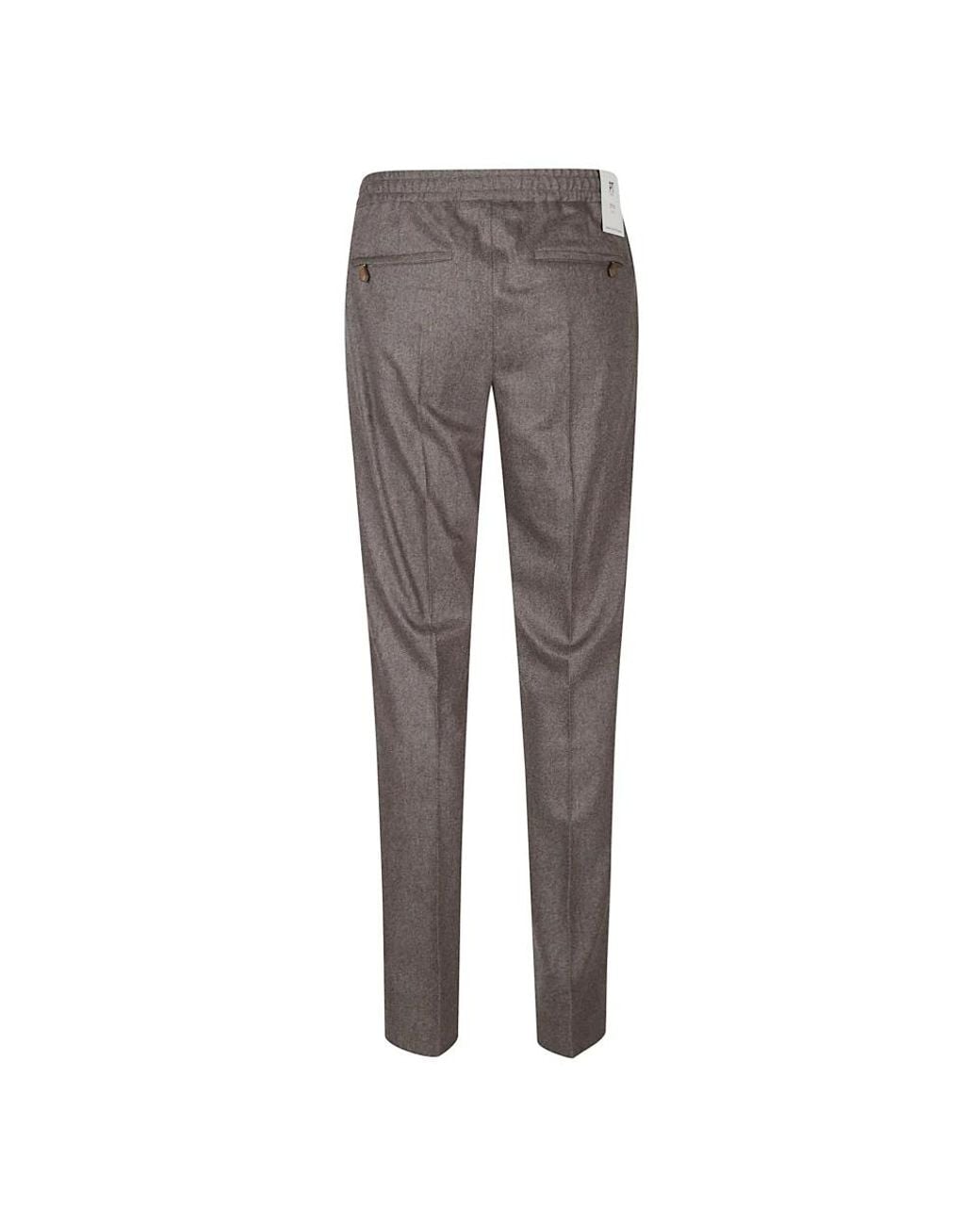 PT Torino Gray Slim-Fit Trousers for men