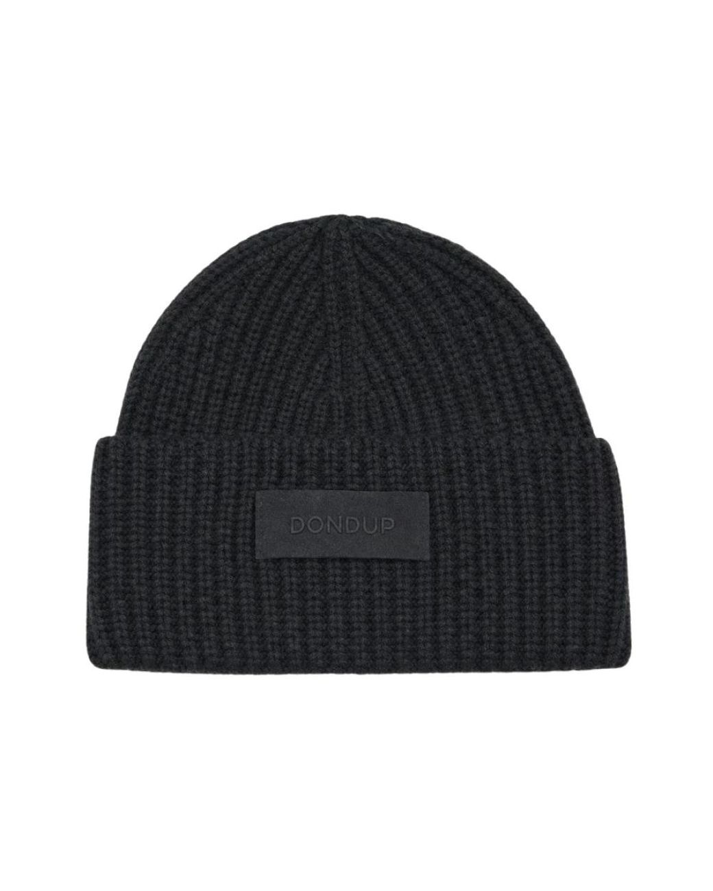 Dondup Logo-Patch Rippstrick-Mütze in Black für Herren