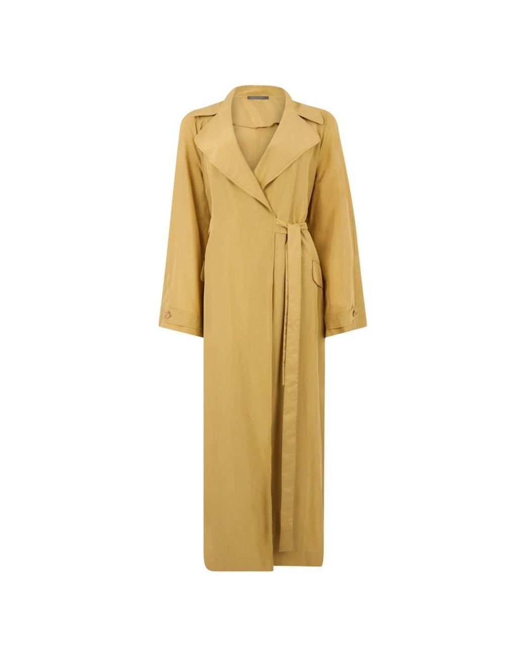 Alberta Ferretti Yellow Belted Coats