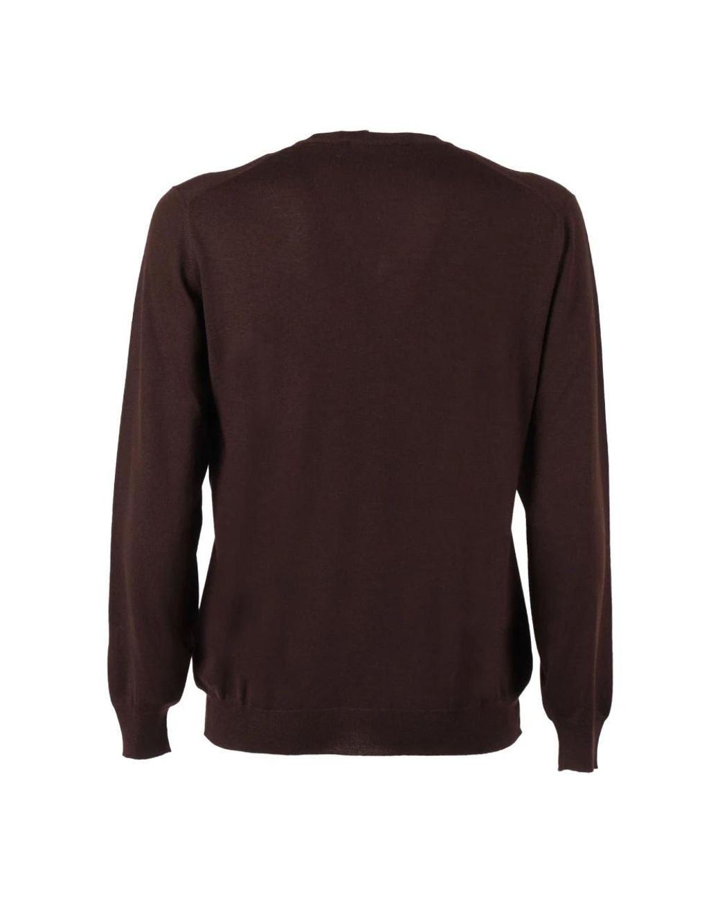 Fedeli Brown V-Neck Knitwear for men