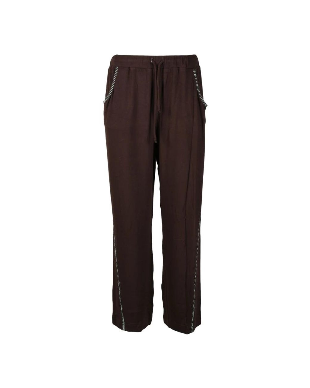 Siedres Brown Straight Trousers