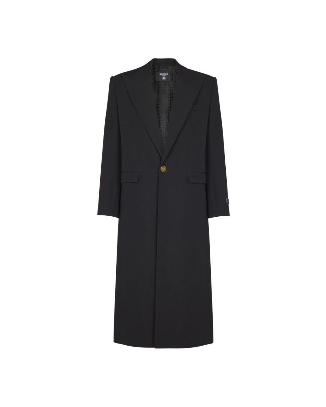 Balmain Black Single-Breasted Coats for men