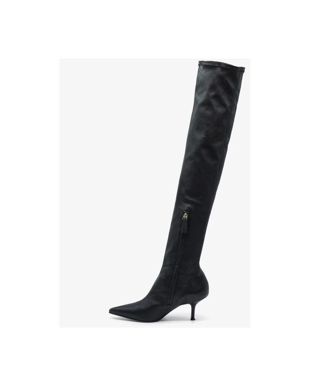 Lella Baldi Black Over-The-Knee Boots