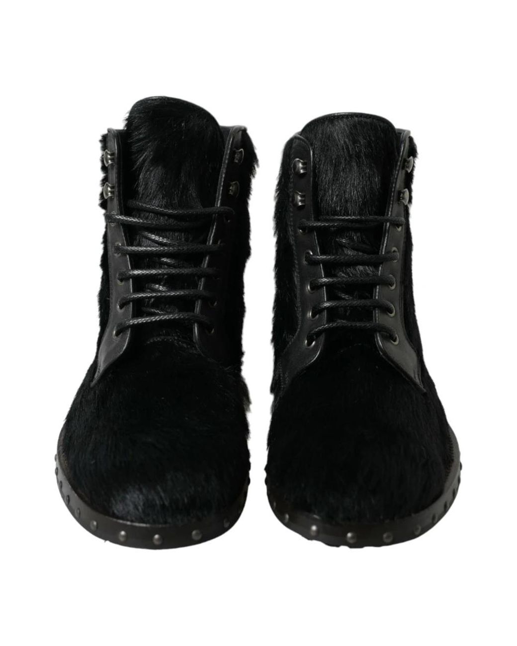 Dolce & Gabbana Black Lace-Up Boots for men