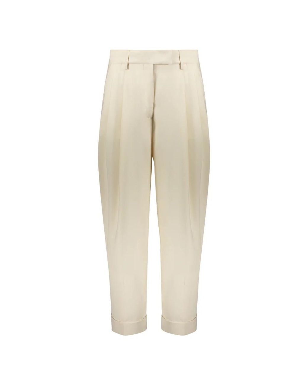 Moorer Natural Cropped Trousers