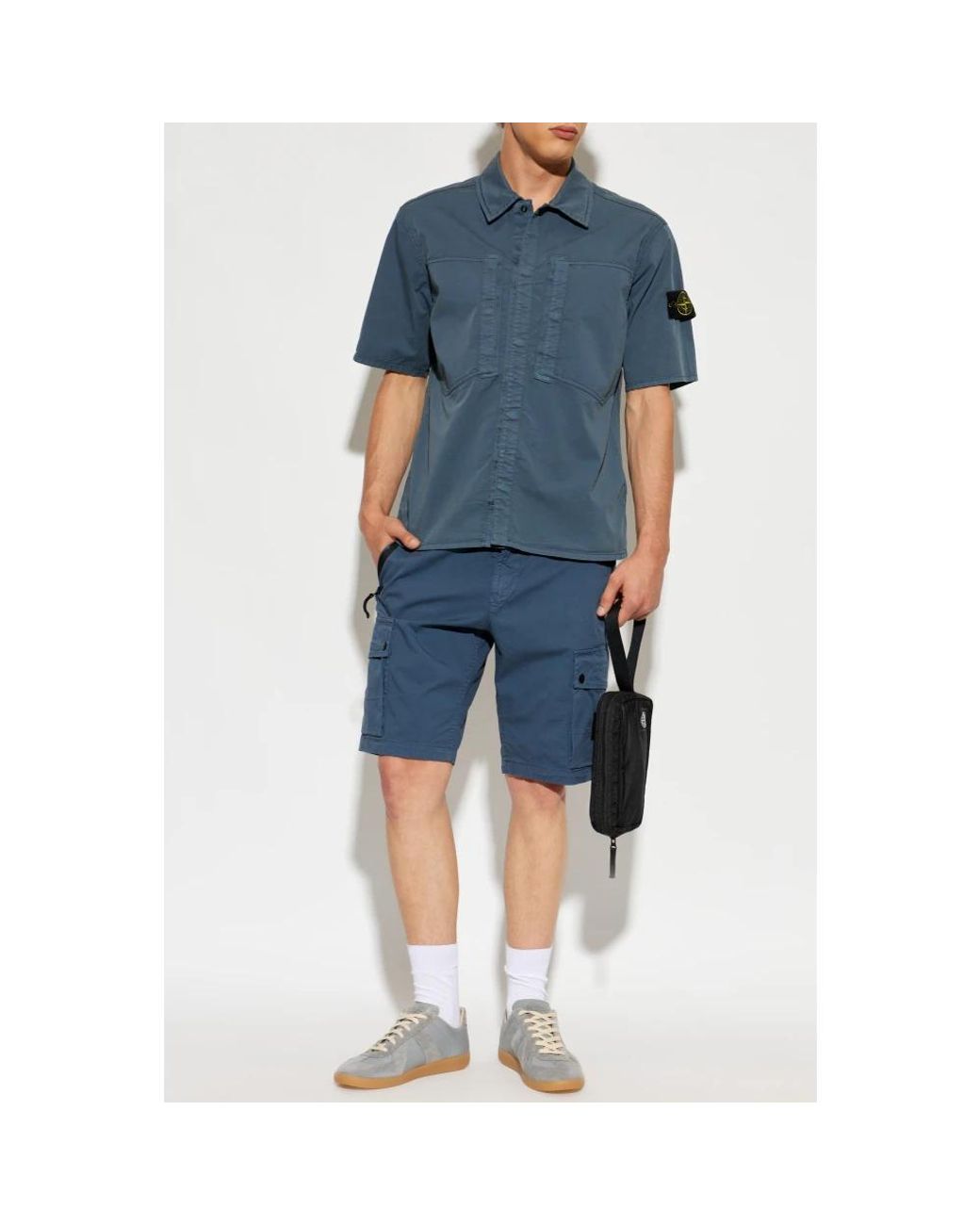 Stone Island Blue Short Sleeve Shirts for men