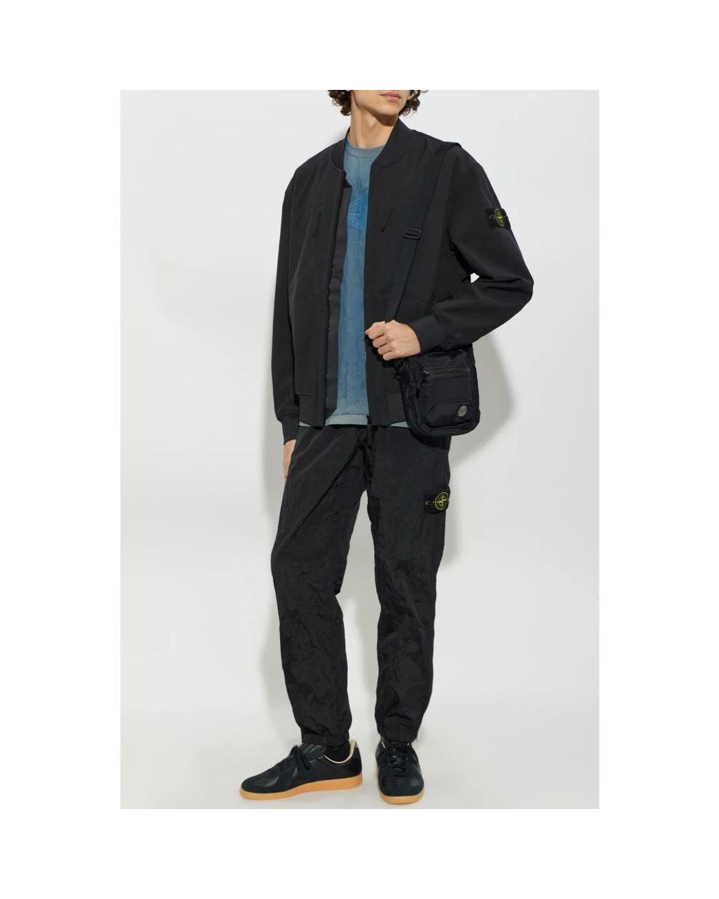 Stone Island Black Bomber Jackets for men