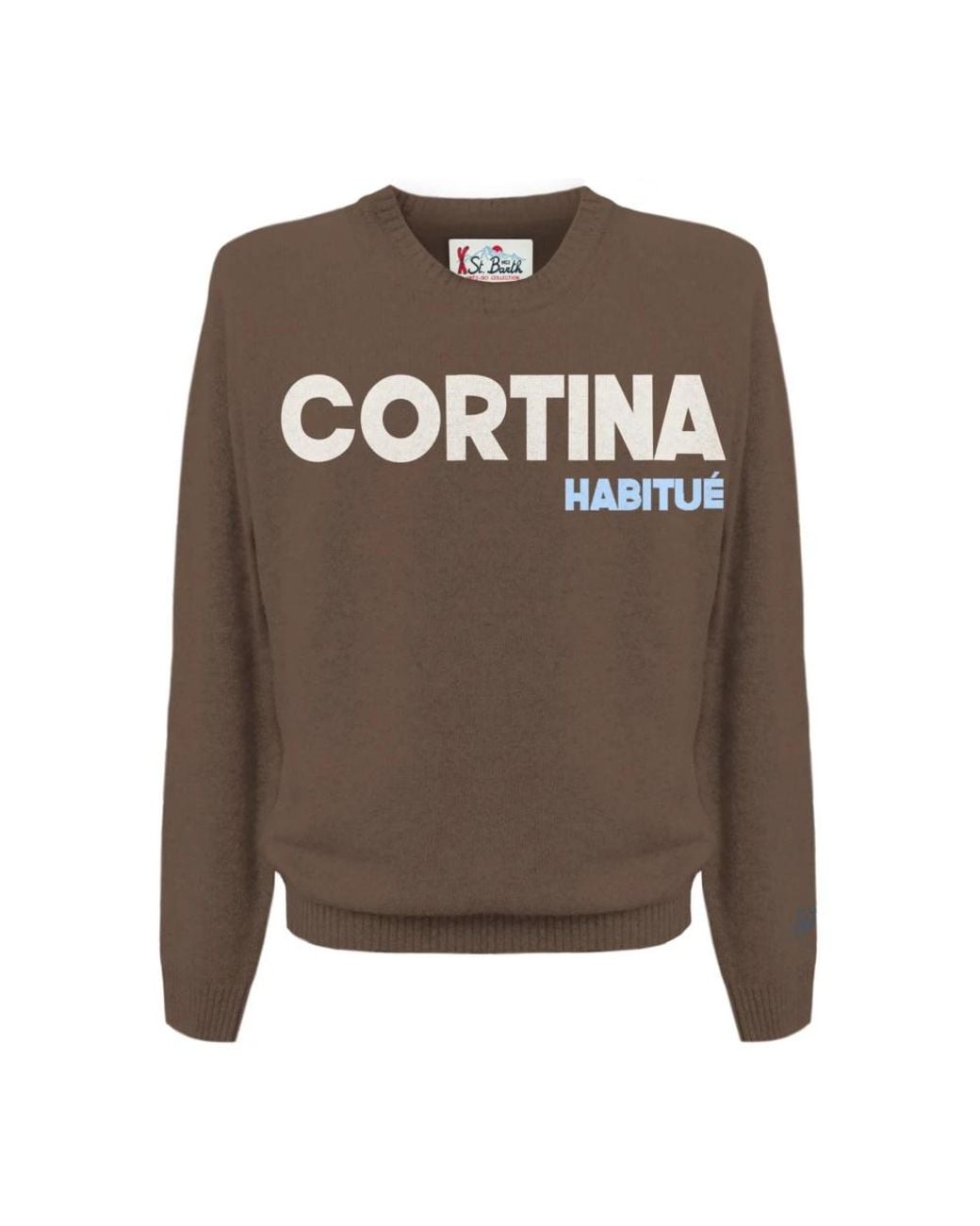 Mc2 Saint Barth Brown Round-Neck Knitwear for men
