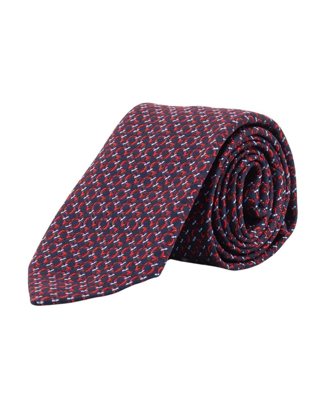 Ferragamo Tweekleurige Gancini Jacquard Stropdas in het Purple voor heren