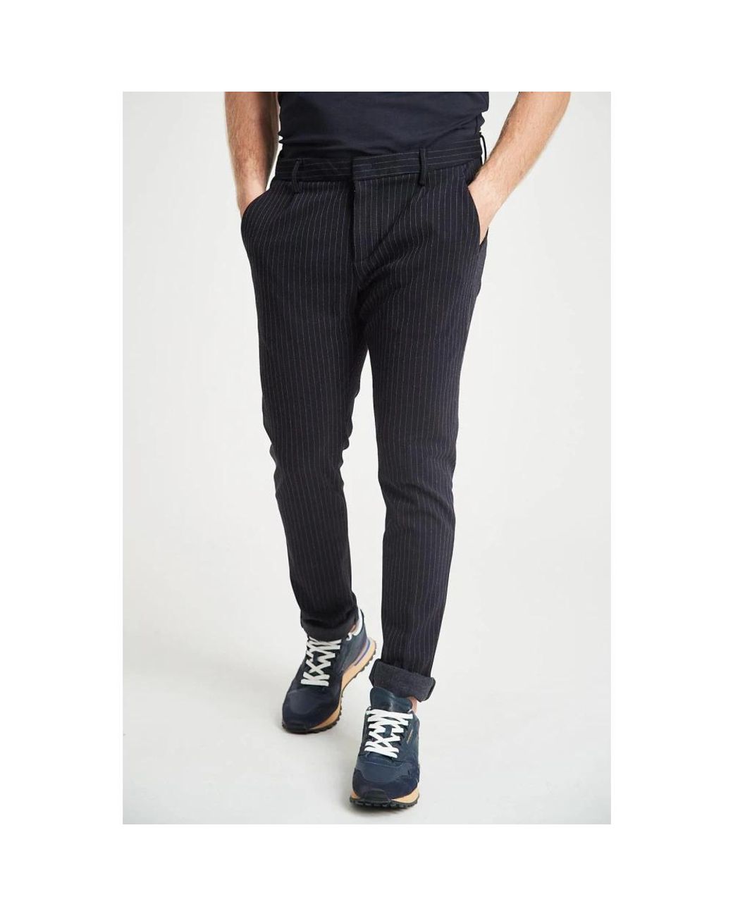 Dondup Gaubert Pinstripe Broek in het Blue voor heren