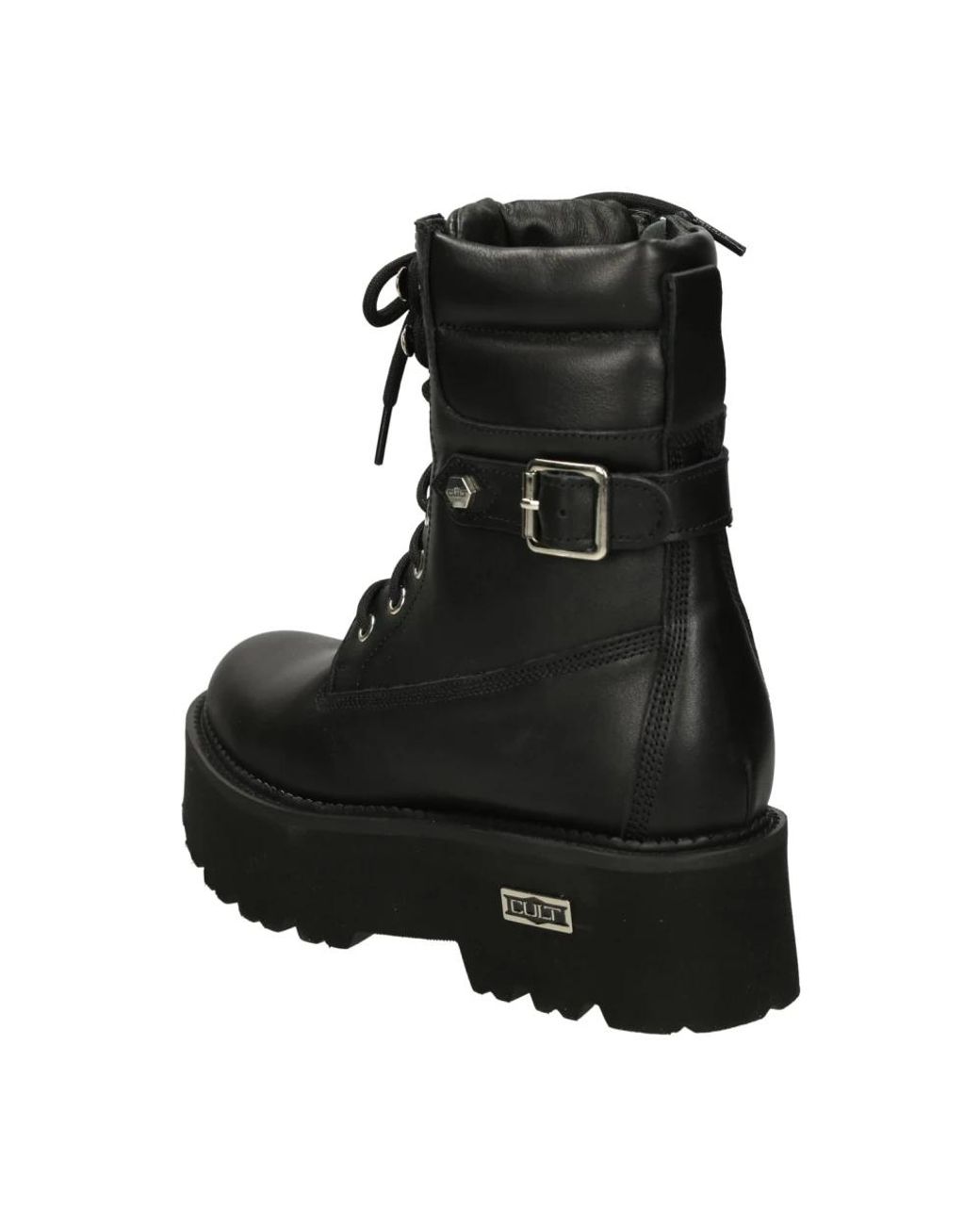 Cult Black Lace-Up Boots