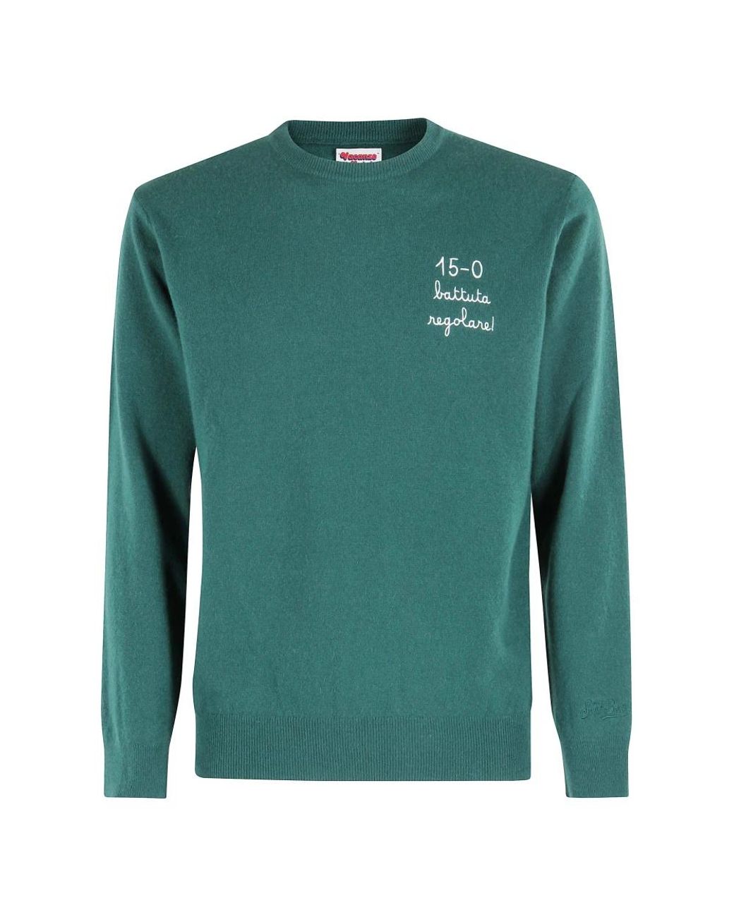 Mc2 Saint Barth Green Round-Neck Knitwear for men