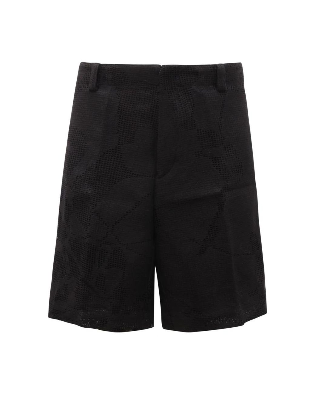 Armani Korte Broeken ,Zwart ,Gehaakte Shorts Met Effetto-Model in het Black voor heren