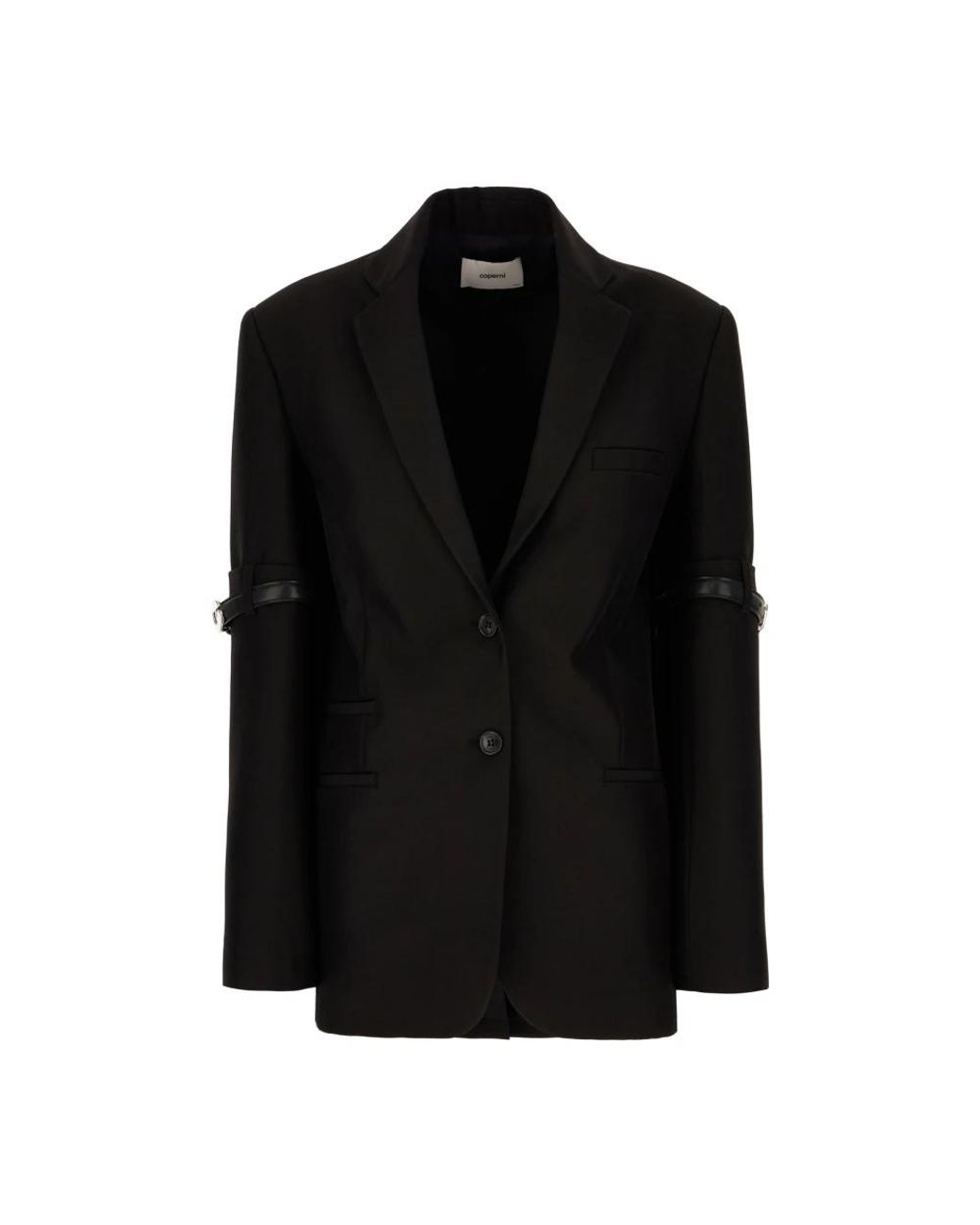 Coperni Jassen ,Zwart ,Polyester Zwarte Jassen Met C Logo Detail in het Black